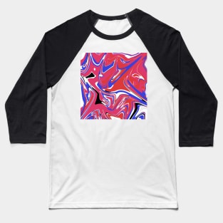 Pink red blue acrylic paint effect art Baseball T-Shirt